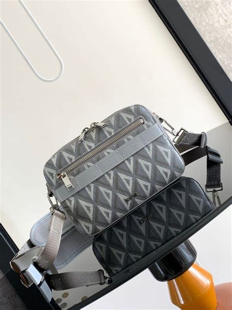 dior safari bag with strap|Safari Bag with Strap Dior Gray CD Diamond Canvas.